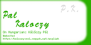 pal kaloczy business card