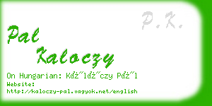 pal kaloczy business card